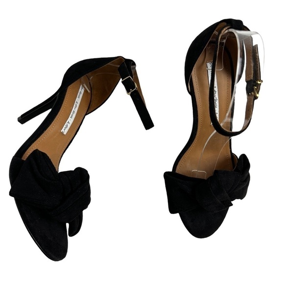 & Other Stories Black Faux Suede Bow Heels 7 - Picture 1 of 7